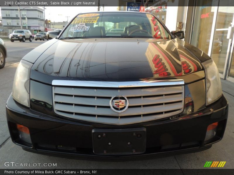 Sable Black / Light Neutral 2003 Cadillac CTS Sedan