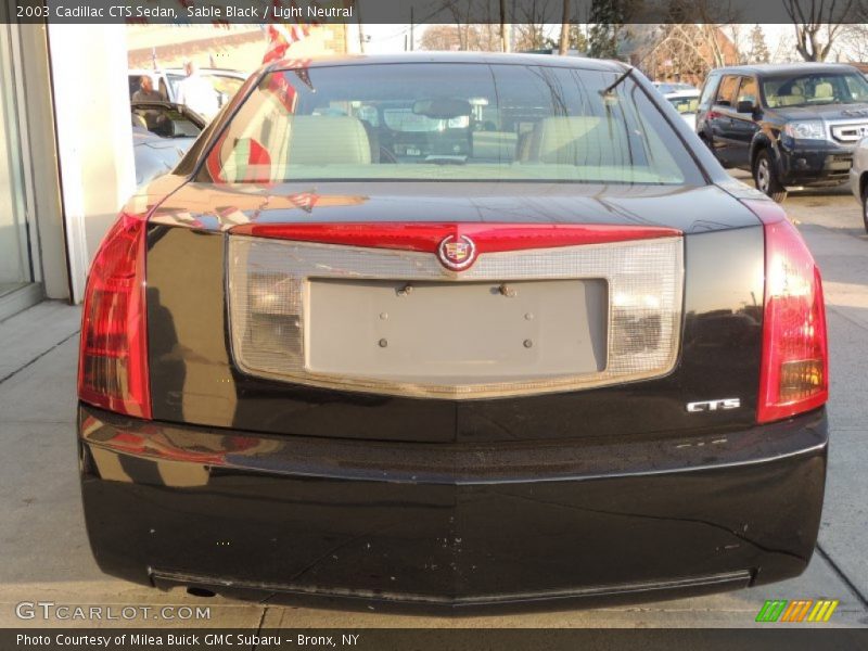 Sable Black / Light Neutral 2003 Cadillac CTS Sedan