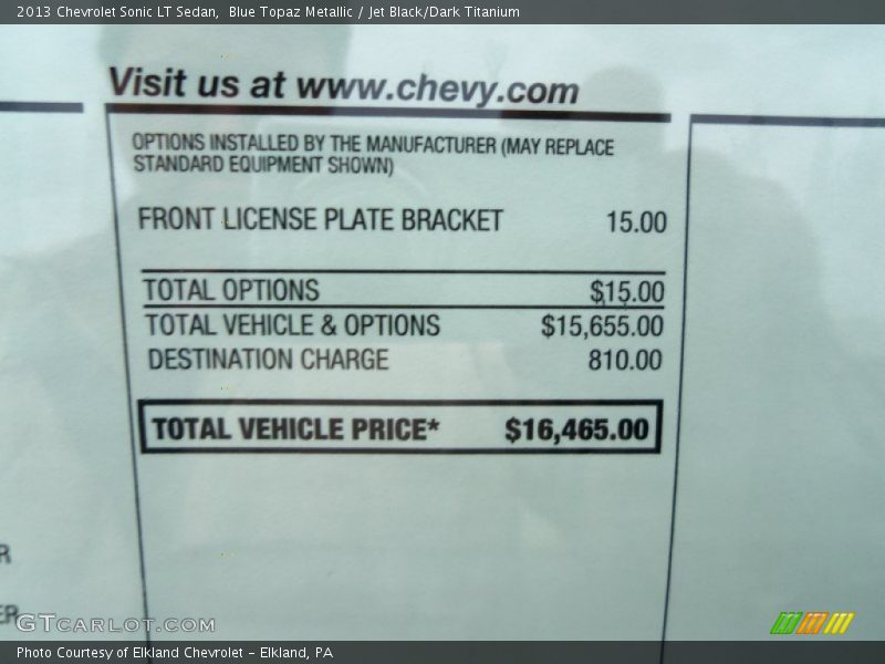 Blue Topaz Metallic / Jet Black/Dark Titanium 2013 Chevrolet Sonic LT Sedan