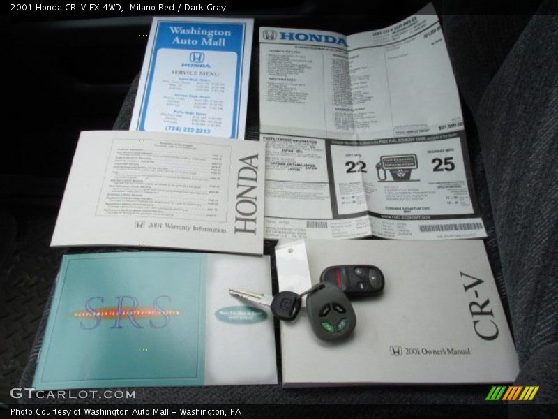 Milano Red / Dark Gray 2001 Honda CR-V EX 4WD