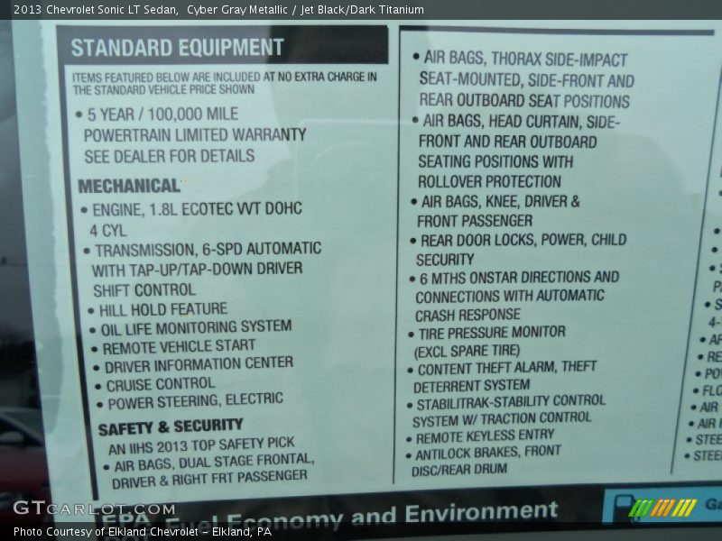 Cyber Gray Metallic / Jet Black/Dark Titanium 2013 Chevrolet Sonic LT Sedan