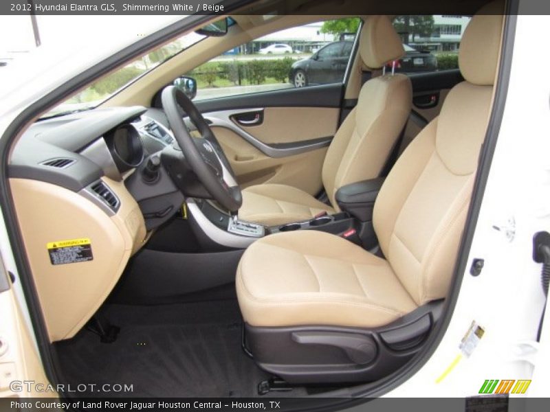Shimmering White / Beige 2012 Hyundai Elantra GLS