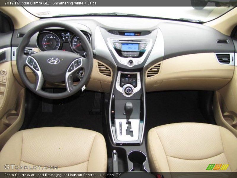 Shimmering White / Beige 2012 Hyundai Elantra GLS