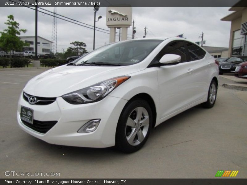 Shimmering White / Beige 2012 Hyundai Elantra GLS