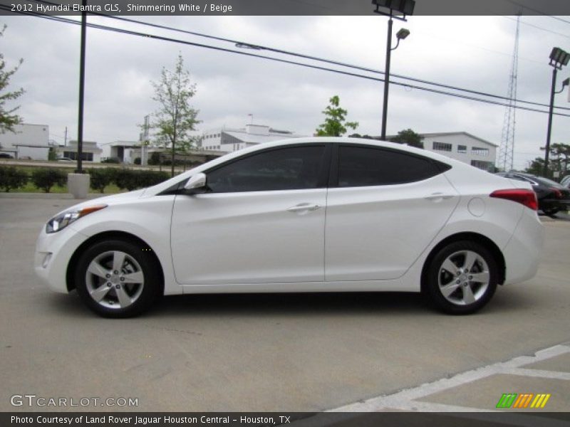Shimmering White / Beige 2012 Hyundai Elantra GLS