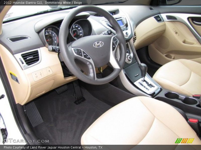 Shimmering White / Beige 2012 Hyundai Elantra GLS