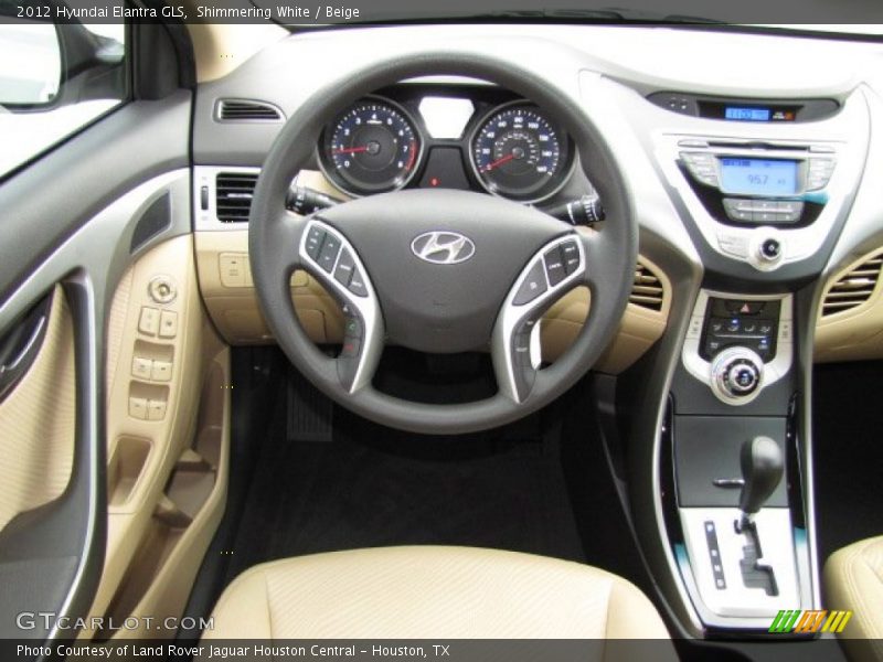 Shimmering White / Beige 2012 Hyundai Elantra GLS