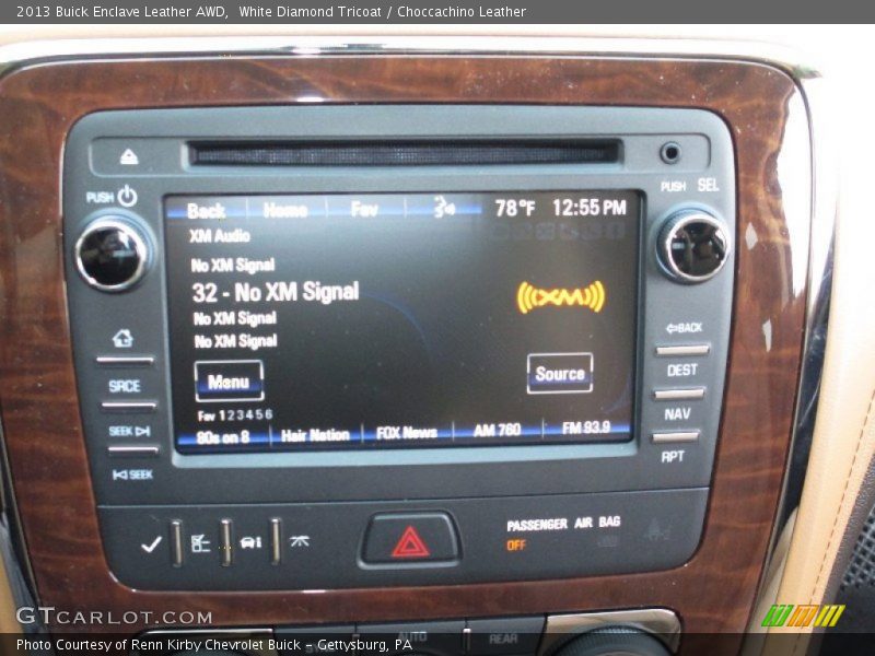 White Diamond Tricoat / Choccachino Leather 2013 Buick Enclave Leather AWD