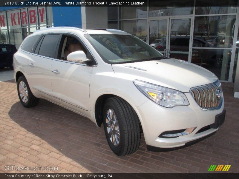 White Diamond Tricoat / Choccachino Leather 2013 Buick Enclave Leather AWD