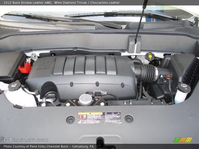 White Diamond Tricoat / Choccachino Leather 2013 Buick Enclave Leather AWD