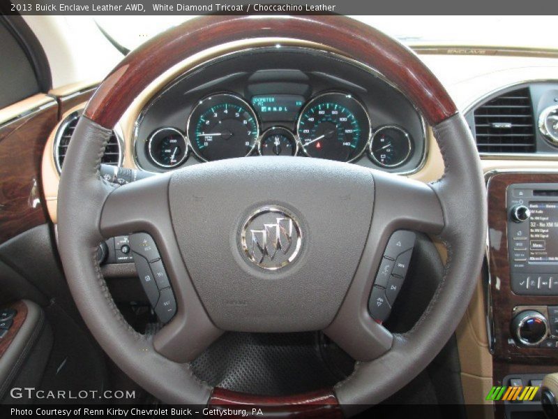 White Diamond Tricoat / Choccachino Leather 2013 Buick Enclave Leather AWD