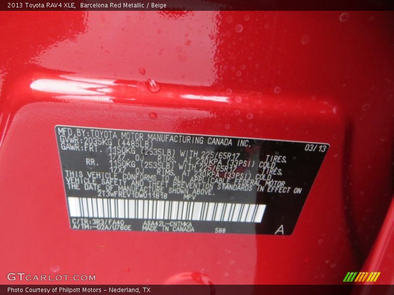 Barcelona Red Metallic / Beige 2013 Toyota RAV4 XLE