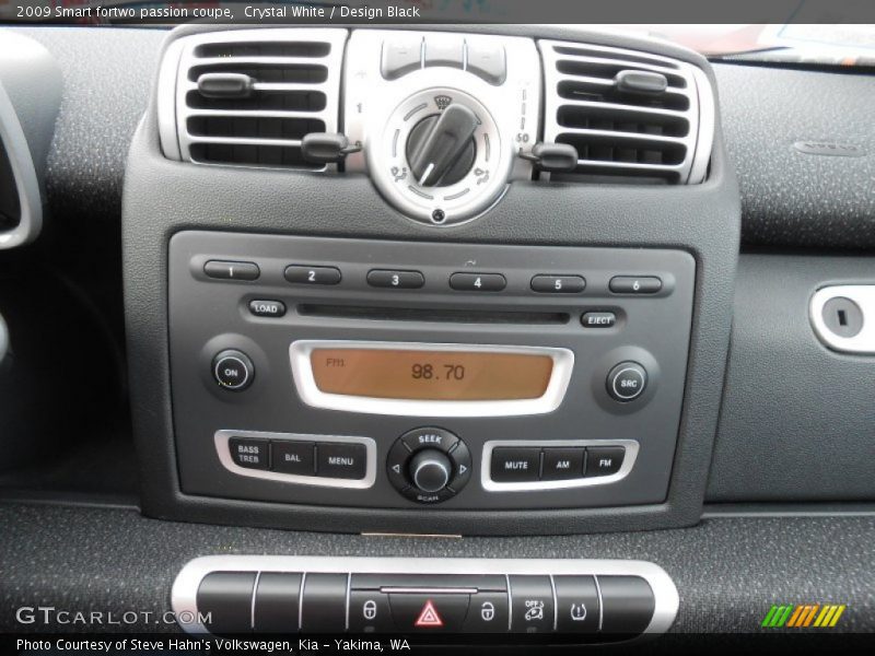 Controls of 2009 fortwo passion coupe