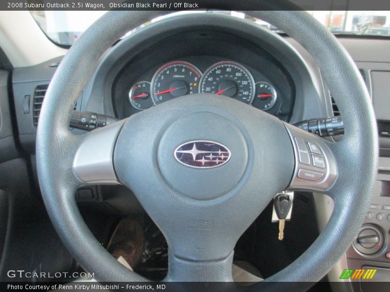 Obsidian Black Pearl / Off Black 2008 Subaru Outback 2.5i Wagon