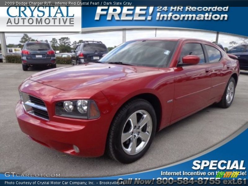 Inferno Red Crystal Pearl / Dark Slate Gray 2009 Dodge Charger R/T
