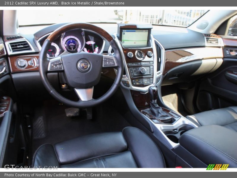 Black Ice Metallic / Shale/Brownstone 2012 Cadillac SRX Luxury AWD