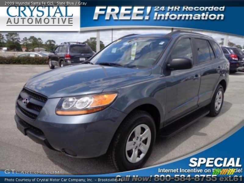 Slate Blue / Gray 2009 Hyundai Santa Fe GLS
