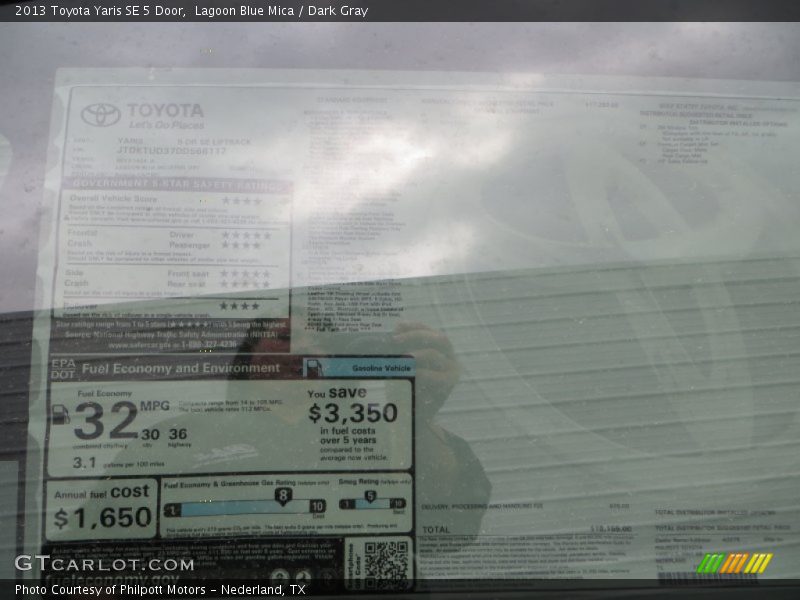 Lagoon Blue Mica / Dark Gray 2013 Toyota Yaris SE 5 Door