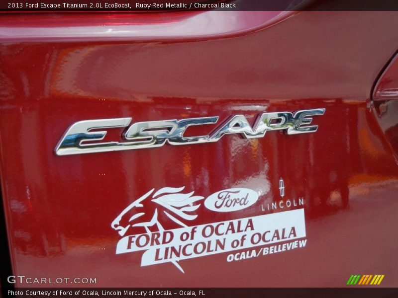 Ruby Red Metallic / Charcoal Black 2013 Ford Escape Titanium 2.0L EcoBoost