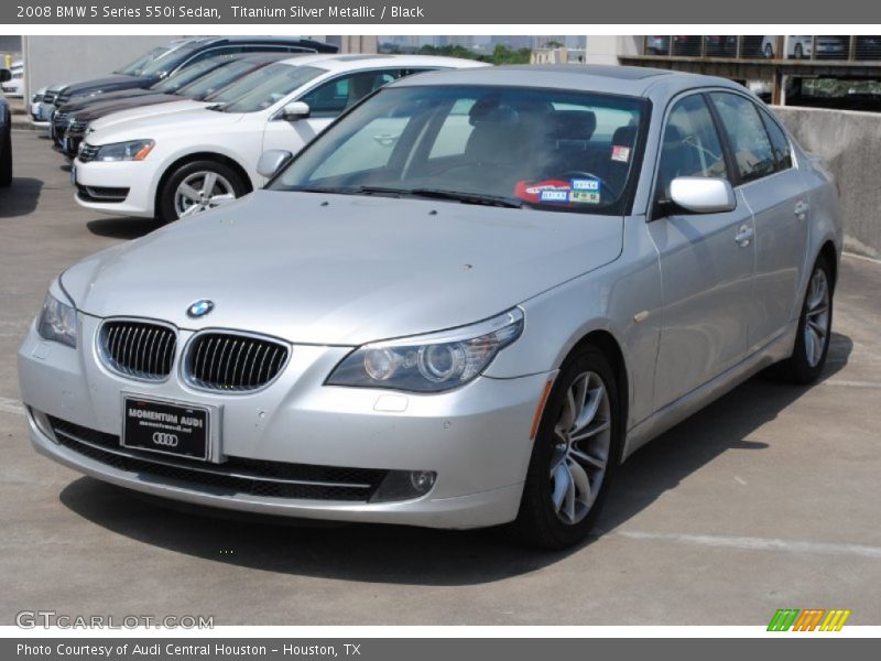 Titanium Silver Metallic / Black 2008 BMW 5 Series 550i Sedan