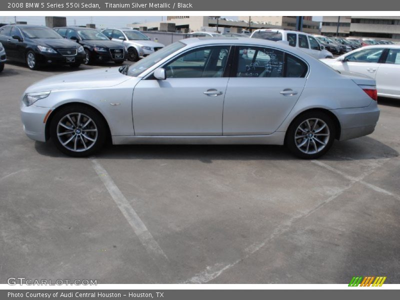 Titanium Silver Metallic / Black 2008 BMW 5 Series 550i Sedan