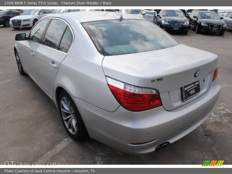 Titanium Silver Metallic / Black 2008 BMW 5 Series 550i Sedan