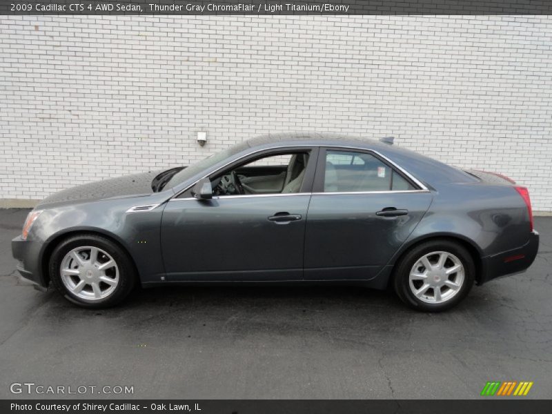 Thunder Gray ChromaFlair / Light Titanium/Ebony 2009 Cadillac CTS 4 AWD Sedan