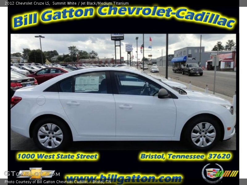Summit White / Jet Black/Medium Titanium 2012 Chevrolet Cruze LS