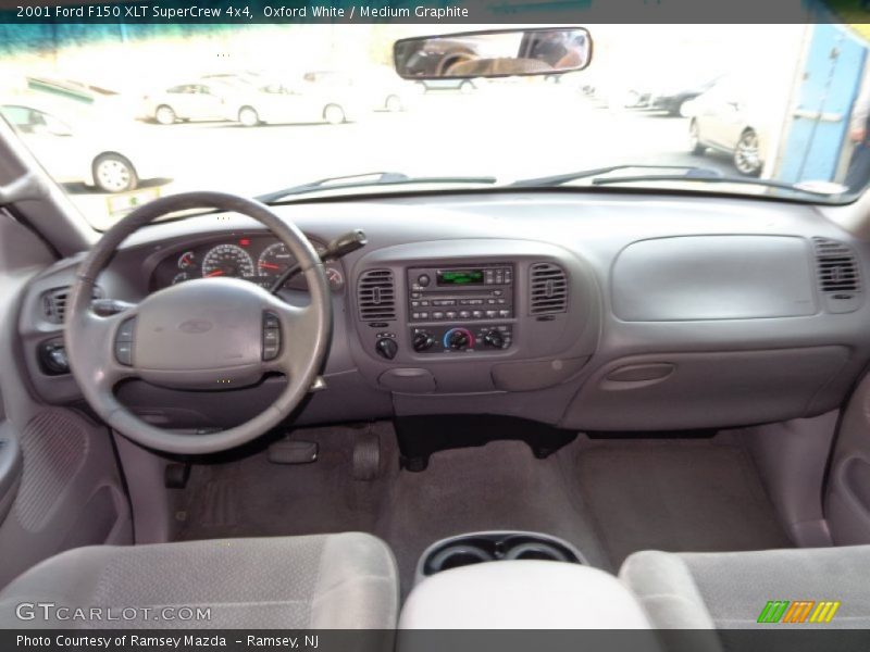 Oxford White / Medium Graphite 2001 Ford F150 XLT SuperCrew 4x4