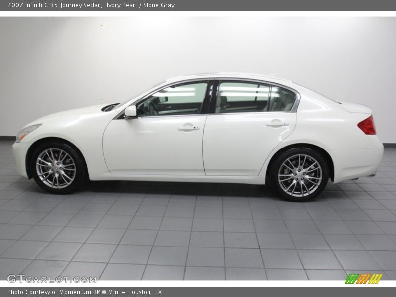 Ivory Pearl / Stone Gray 2007 Infiniti G 35 Journey Sedan