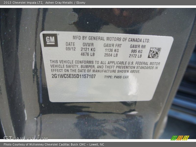 Ashen Gray Metallic / Ebony 2013 Chevrolet Impala LTZ