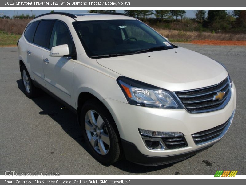White Diamond Tricoat / Ebony/Mojave 2013 Chevrolet Traverse LTZ