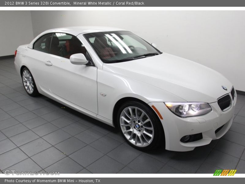 Mineral White Metallic / Coral Red/Black 2012 BMW 3 Series 328i Convertible