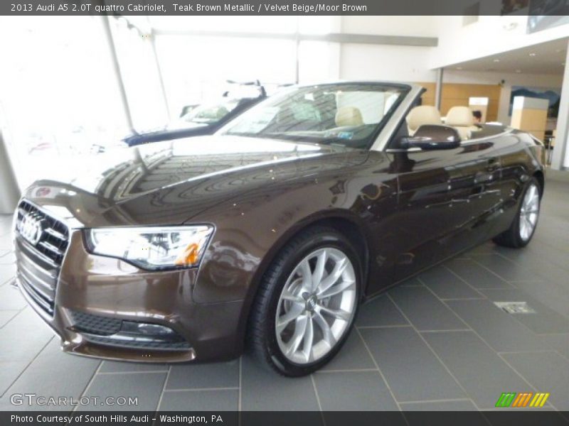 Teak Brown Metallic / Velvet Beige/Moor Brown 2013 Audi A5 2.0T quattro Cabriolet