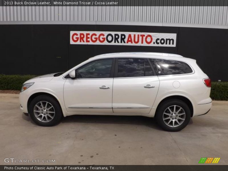 White Diamond Tricoat / Cocoa Leather 2013 Buick Enclave Leather