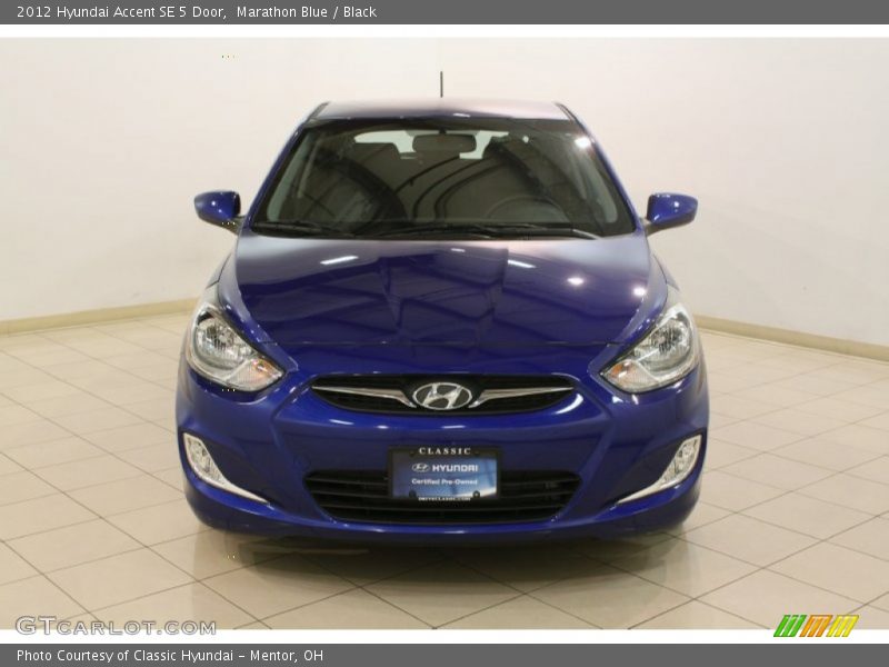 Marathon Blue / Black 2012 Hyundai Accent SE 5 Door