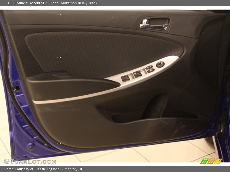 Marathon Blue / Black 2012 Hyundai Accent SE 5 Door