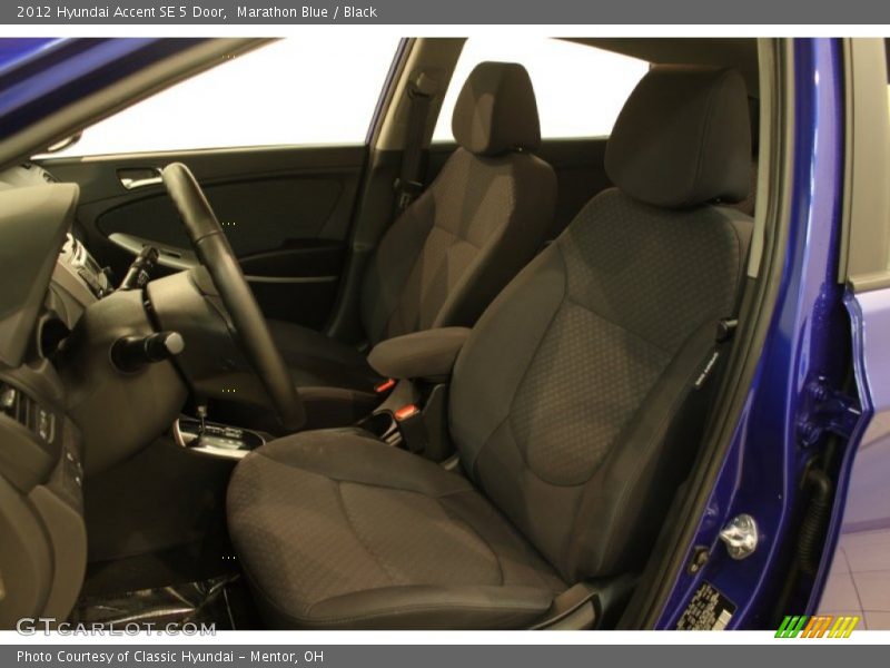 Marathon Blue / Black 2012 Hyundai Accent SE 5 Door