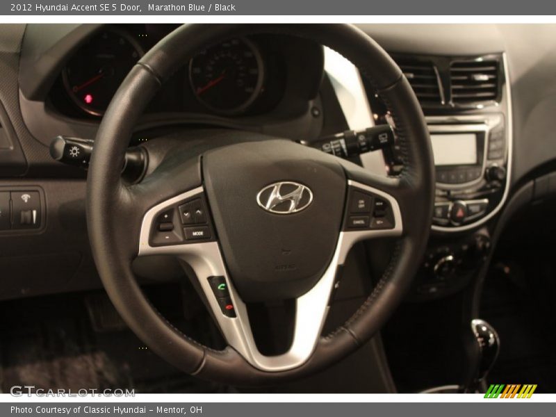 Marathon Blue / Black 2012 Hyundai Accent SE 5 Door
