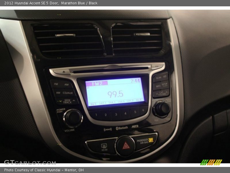 Marathon Blue / Black 2012 Hyundai Accent SE 5 Door