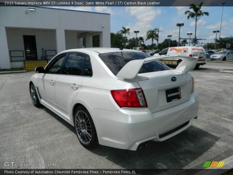 Satin White Pearl / STi Carbon Black Leather 2013 Subaru Impreza WRX STi Limited 4 Door