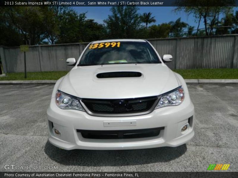 Satin White Pearl / STi Carbon Black Leather 2013 Subaru Impreza WRX STi Limited 4 Door