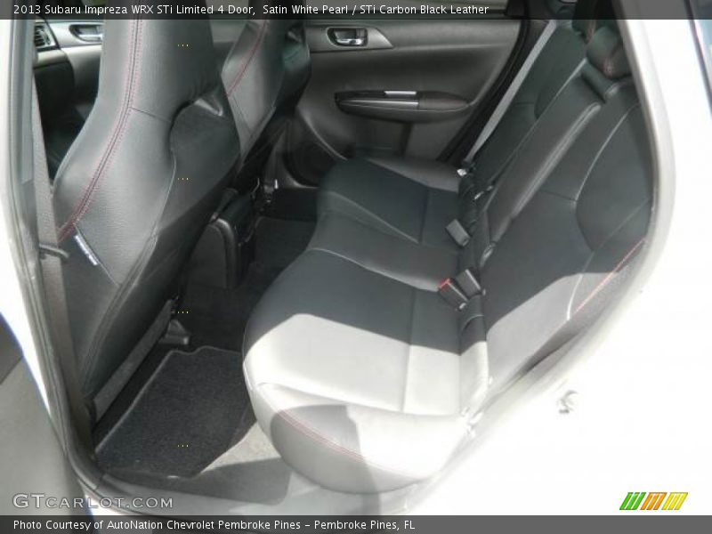 Rear Seat of 2013 Impreza WRX STi Limited 4 Door