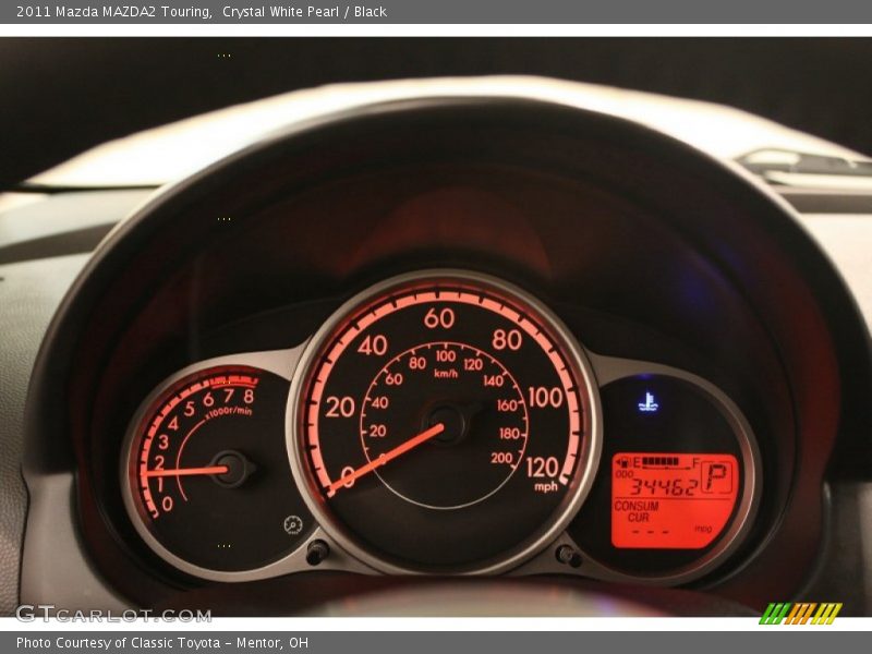 Crystal White Pearl / Black 2011 Mazda MAZDA2 Touring