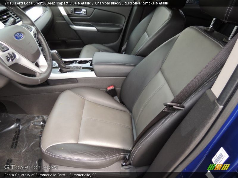 Deep Impact Blue Metallic / Charcoal Black/Liquid Silver Smoke Metallic 2013 Ford Edge Sport