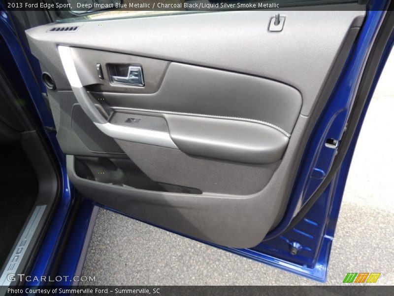Deep Impact Blue Metallic / Charcoal Black/Liquid Silver Smoke Metallic 2013 Ford Edge Sport