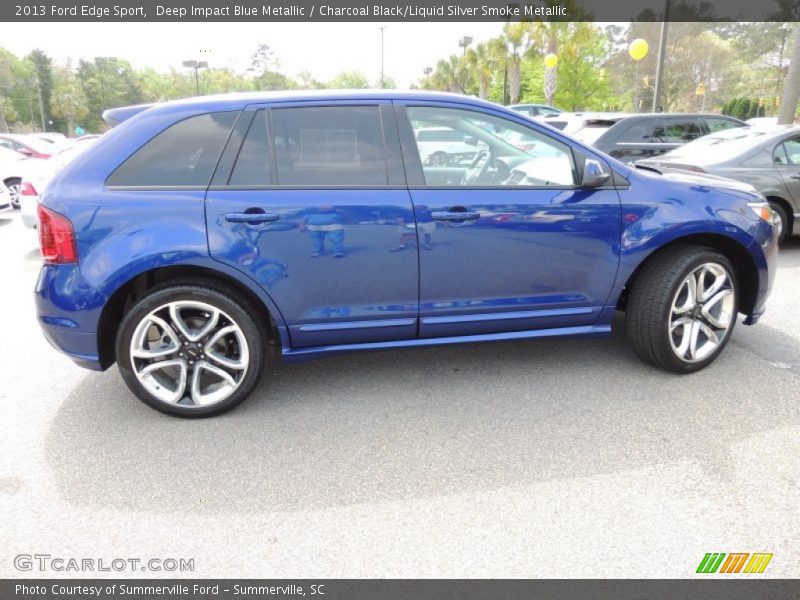 Deep Impact Blue Metallic / Charcoal Black/Liquid Silver Smoke Metallic 2013 Ford Edge Sport