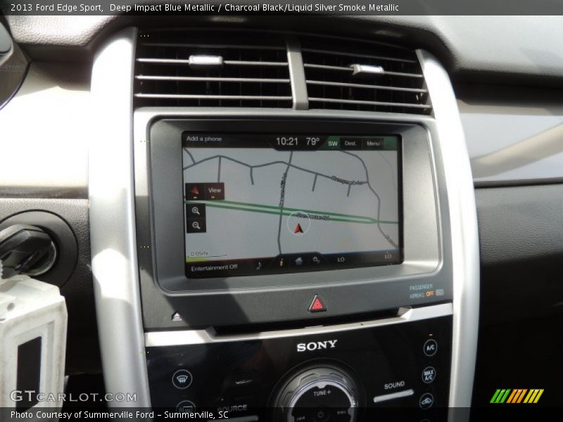 Deep Impact Blue Metallic / Charcoal Black/Liquid Silver Smoke Metallic 2013 Ford Edge Sport
