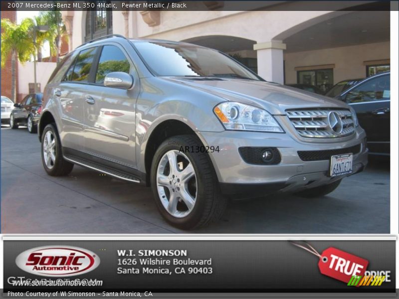 Pewter Metallic / Black 2007 Mercedes-Benz ML 350 4Matic