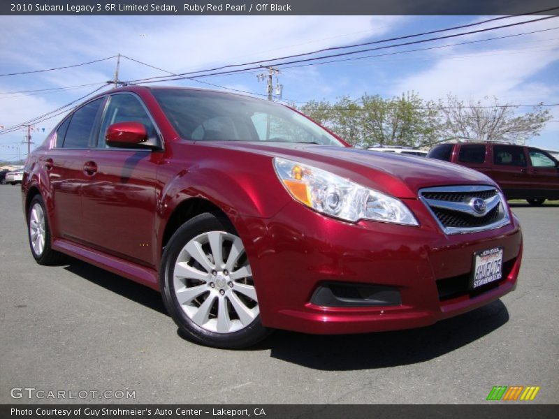Ruby Red Pearl / Off Black 2010 Subaru Legacy 3.6R Limited Sedan